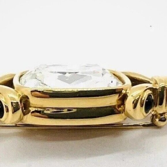 SWAROVSKI Wrapped Hard Candy Clear Crystal Brooch Signed Vintage Jewelry - Picture 4 of 5